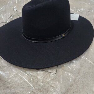 NWT Brushed Wide-Brim Panama Hat - Black